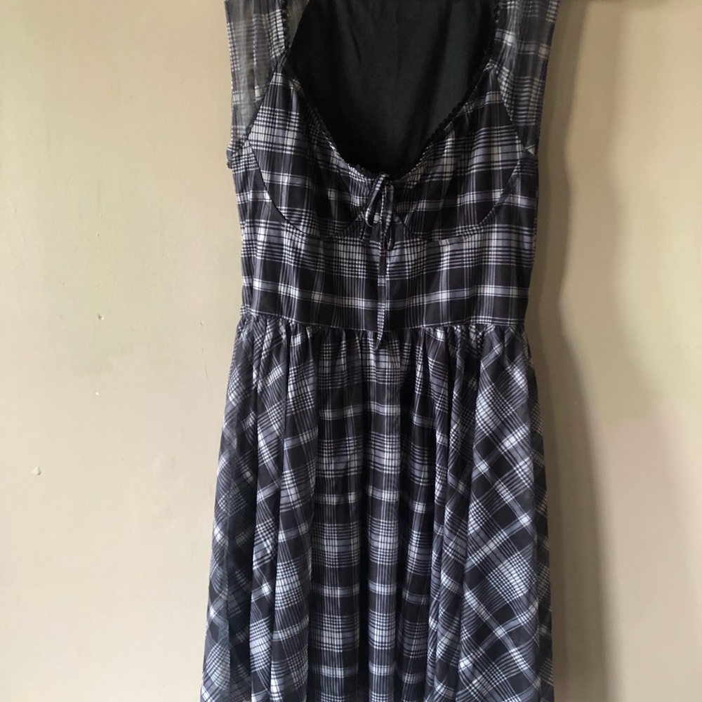 SHEIN Black and White Plaid Dress